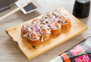 Producto Roll Acevichado y Bebida
