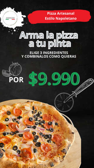 Producto Pizza Grande más 3 ingredientes
