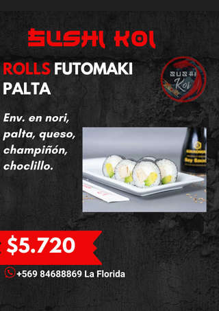 Producto Rolls Futomaki Palta