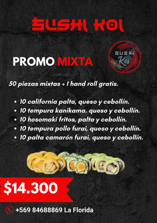 Producto Promo Mixta + Hand Roll Gratis
