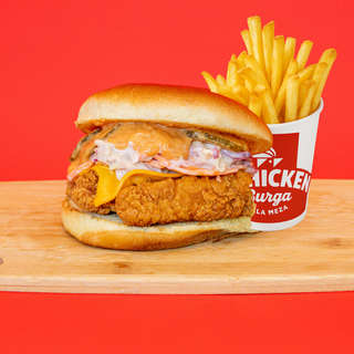 Producto Coleslaw chicken con papas fritas