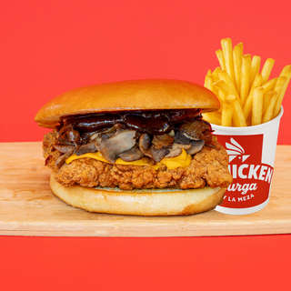 Producto Bbq deluxe chicken con papas fritas