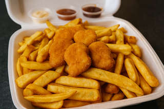 Producto Papas Fritas Con  6 Nugget
