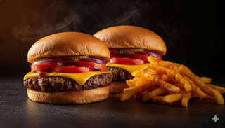 Producto 2 hamburguesas clásicas + papas fritas