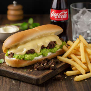 Producto As Queso Palta Mayo con papas y bebida