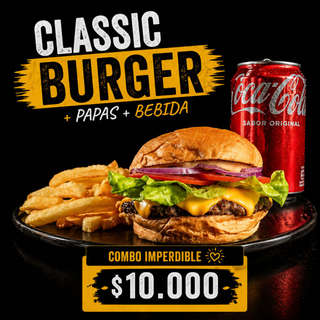 Producto Promo Classic Burger-Papas Fritas - Bebida
